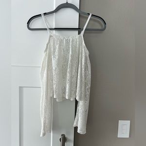 Boho White Sheer Lace Crop Top